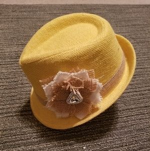 NWOT Yellow Burlap Fadora